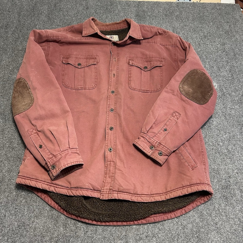 Territory Ahead Shacket Size XLT  Red  Sherpa-Lined Canvas Jacket‎ Elbow Patches